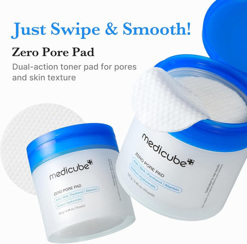 Zero Pore Pads 2.0 - Dual-Textured Facial Toner Pads for Exfoliation and Minimizing Pores with 4.5% AHA Lactic Acid & 0.45% BHA Salicylic Acid - Ideal for All Skin Types - Korean Skin Care