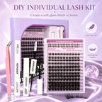 LumiLash™ Professional DIY Lash Cluster Kit – 280 Soft Wispy Lash Clusters | Complete At-Home Lash Extension Set
