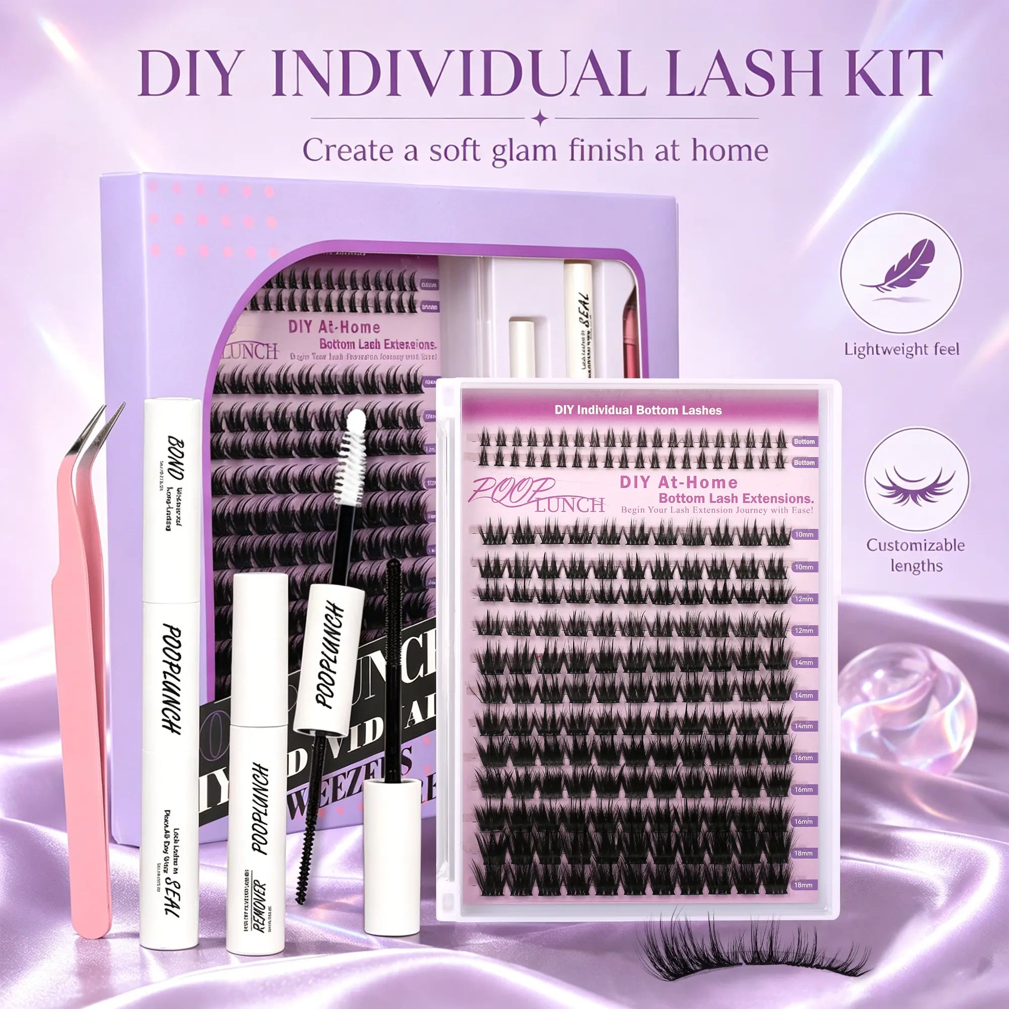 LumiLash™ Professional DIY Lash Cluster Kit – 280 Soft Wispy Lash Clusters | Complete At-Home Lash Extension Set