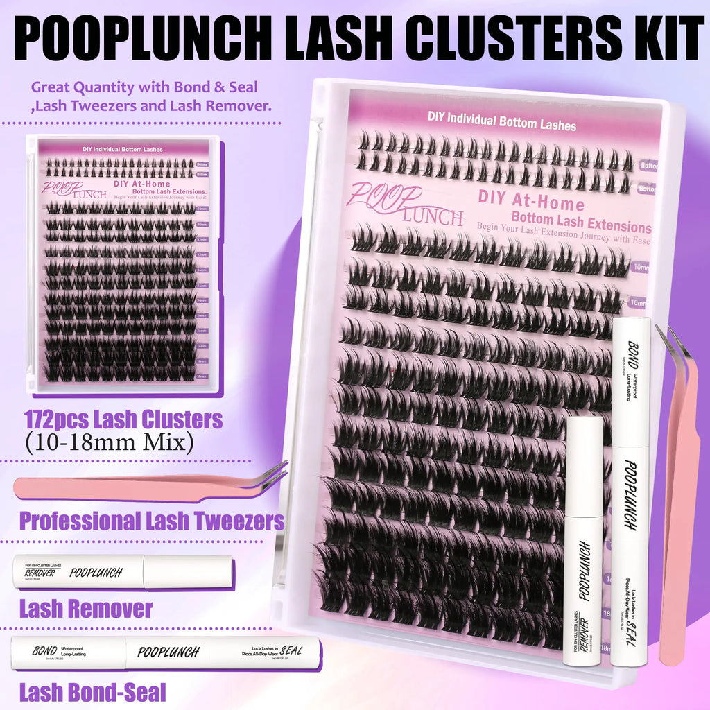 LumiLash™ Professional DIY Lash Cluster Kit – 280 Soft Wispy Lash Clusters | Complete At-Home Lash Extension Set
