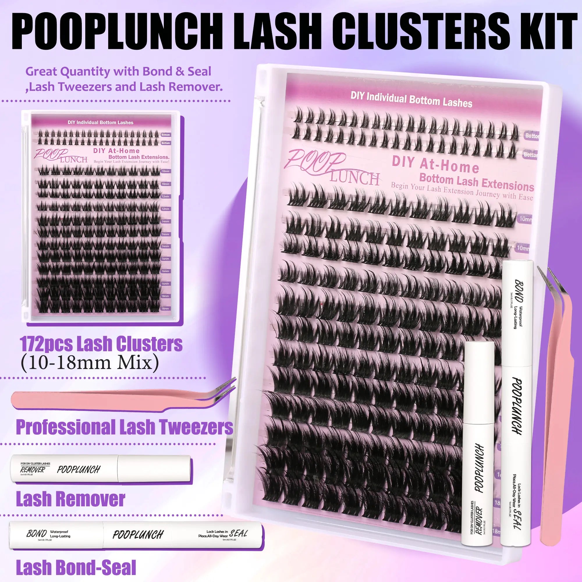LumiLash™ Professional DIY Lash Cluster Kit – 280 Soft Wispy Lash Clusters | Complete At-Home Lash Extension Set